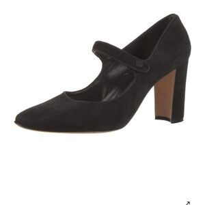 Manolo Blahnik Black Suede Mary Jane Heels